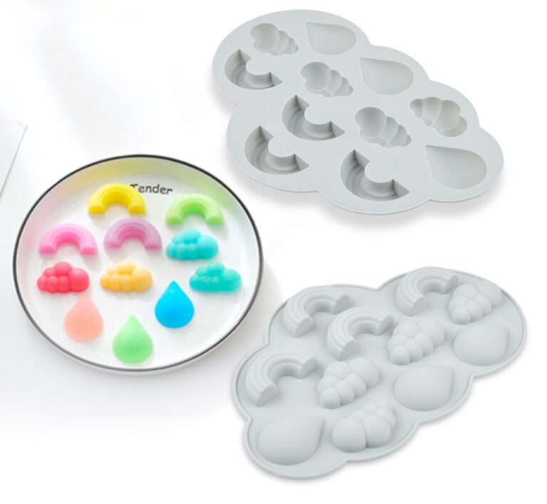 3d Cloud Rainbow Drop Silicone Chocolate icecube jelly Mold