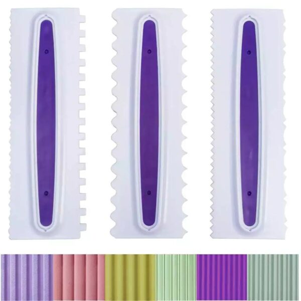 3 pcs Decorating Comb & Icing Smoother Tool